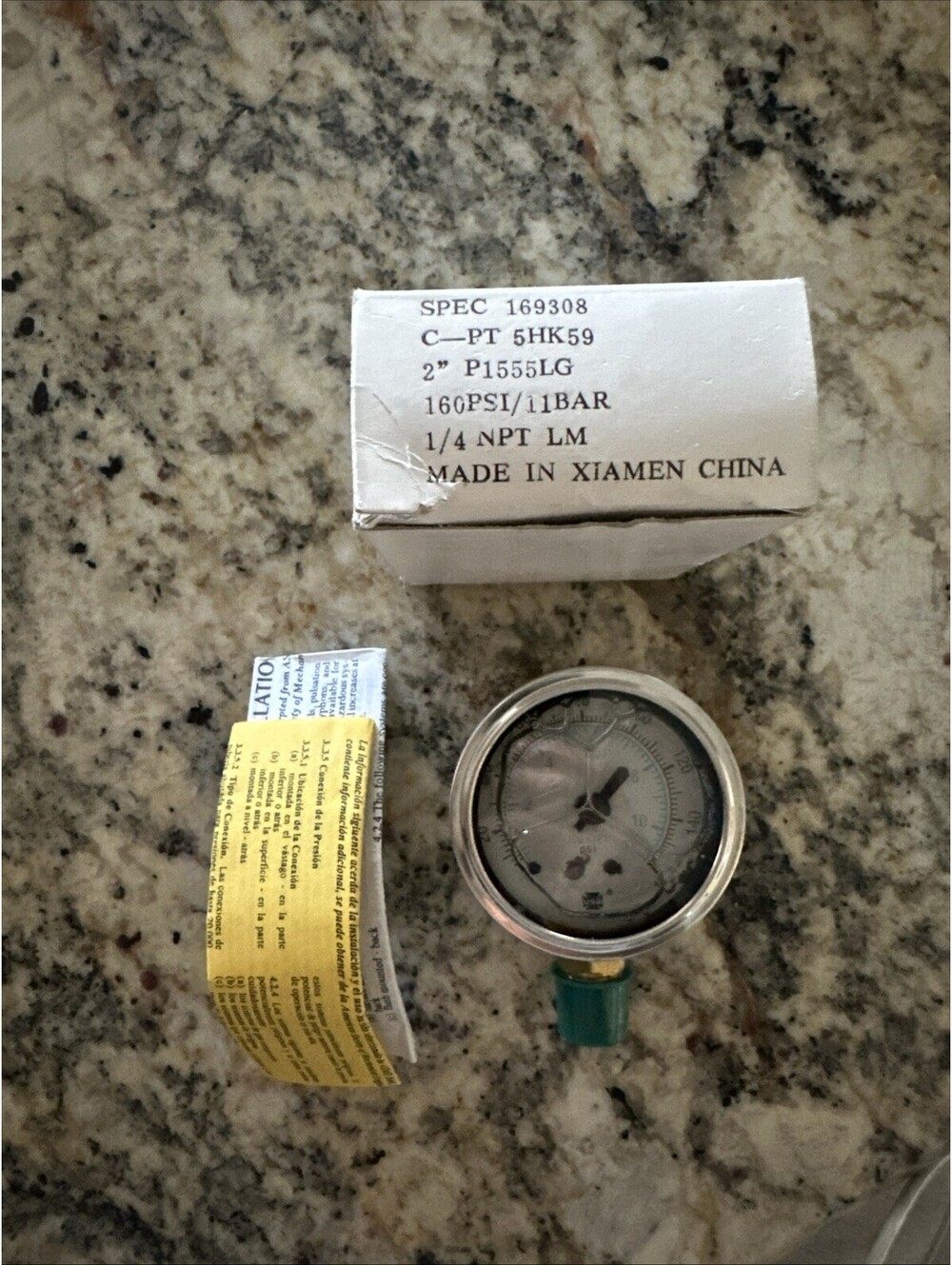 AMETEK Model 1555 (P1555LG) liquid-filled pressure gauge Spec 169308 NEW
